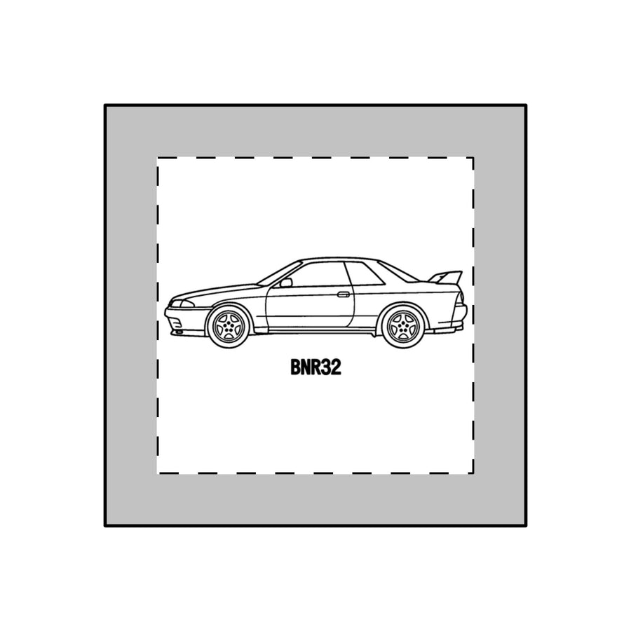 Nissan Skyline GT-R R32 Keychain — Line Art Outline JDM Acrylic Keychain