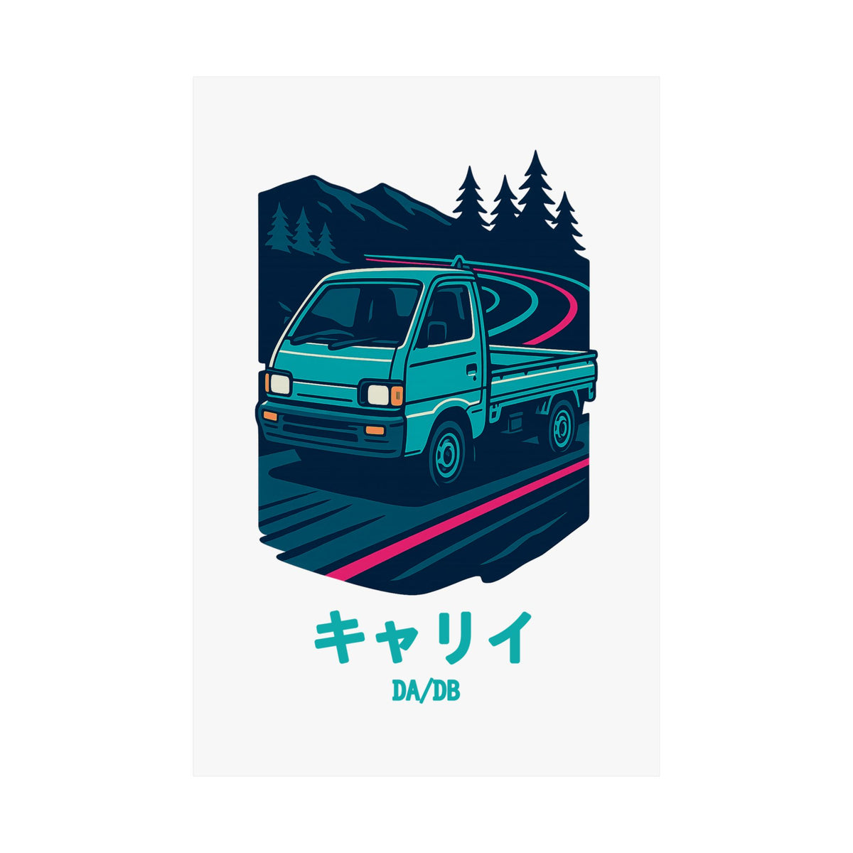 Suzuki Carry Kei Truck Poster — Touge Night Japanese Mini Truck Poster