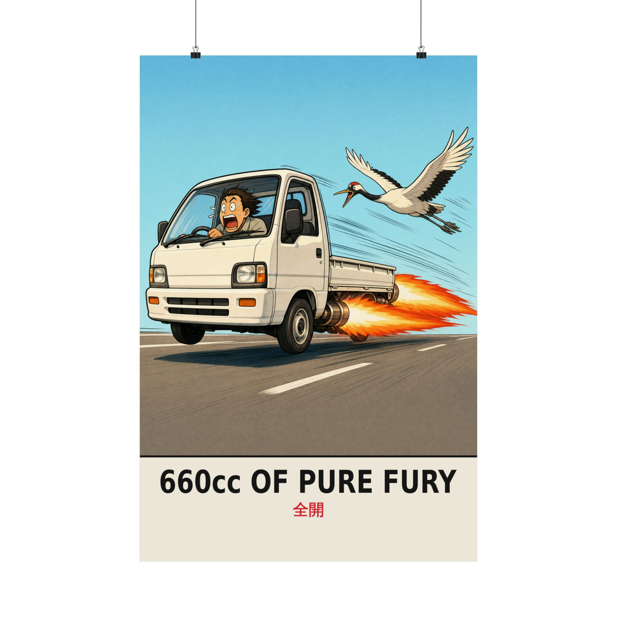 Funny Kei Truck Poster — 660cc of Pure Fury Rocket Mini Truck Wall Art