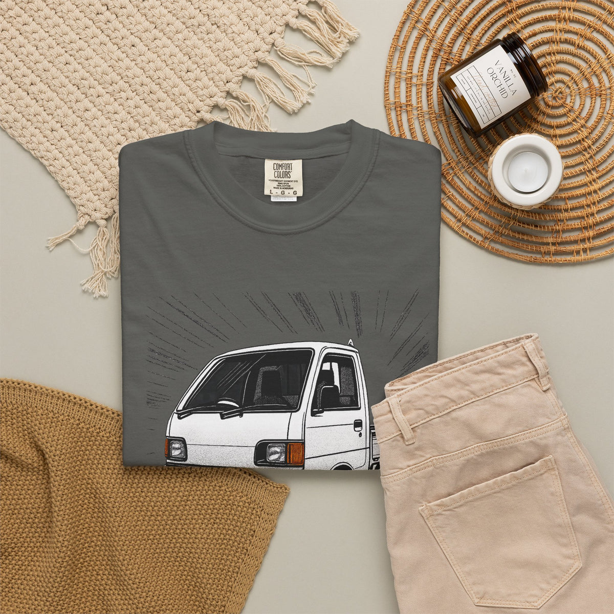 Mitsubishi Minicab Kei Truck T-Shirt — Manga Panel Japanese Mini Truck T-Shirt