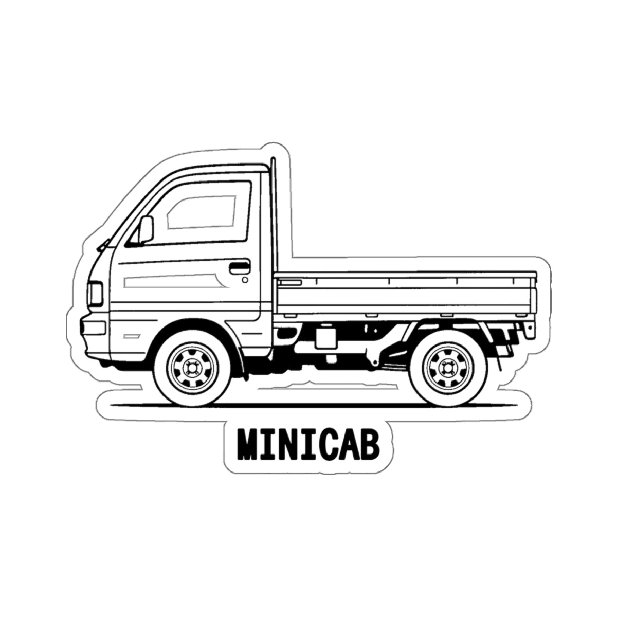 Mitsubishi Minicab Kei Truck Sticker — Line Art Mini Truck Decal