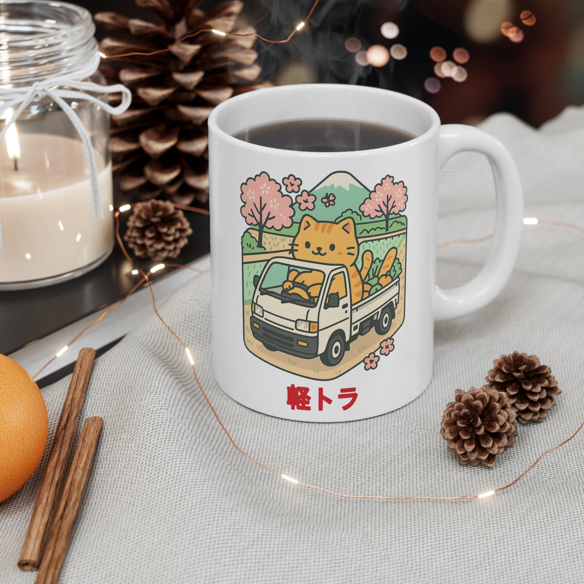 Cat Kei Truck Mug — Cute JDM Coffee Mug 11oz