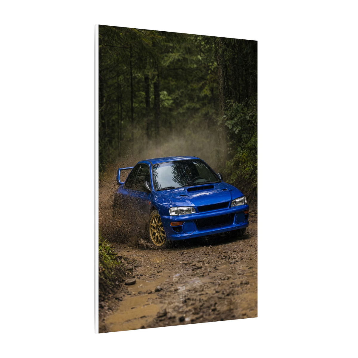 Subaru Impreza 22B Canvas Wall Art — Rally Stage Photoreal JDM Car Art