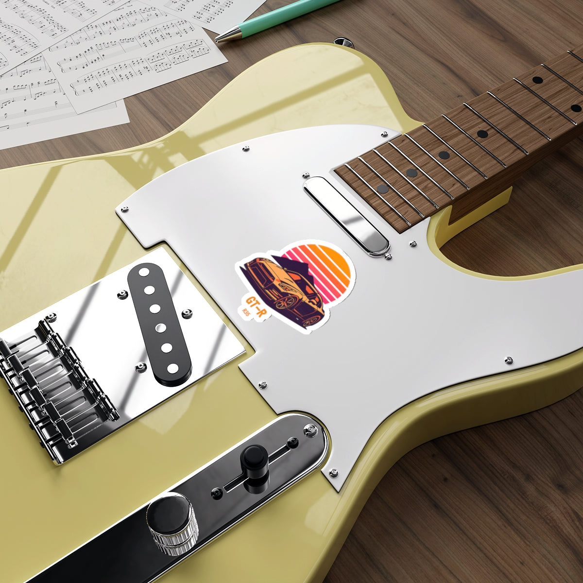 Nissan GT-R R35 Sticker — Retro Sunset JDM Vinyl Decal