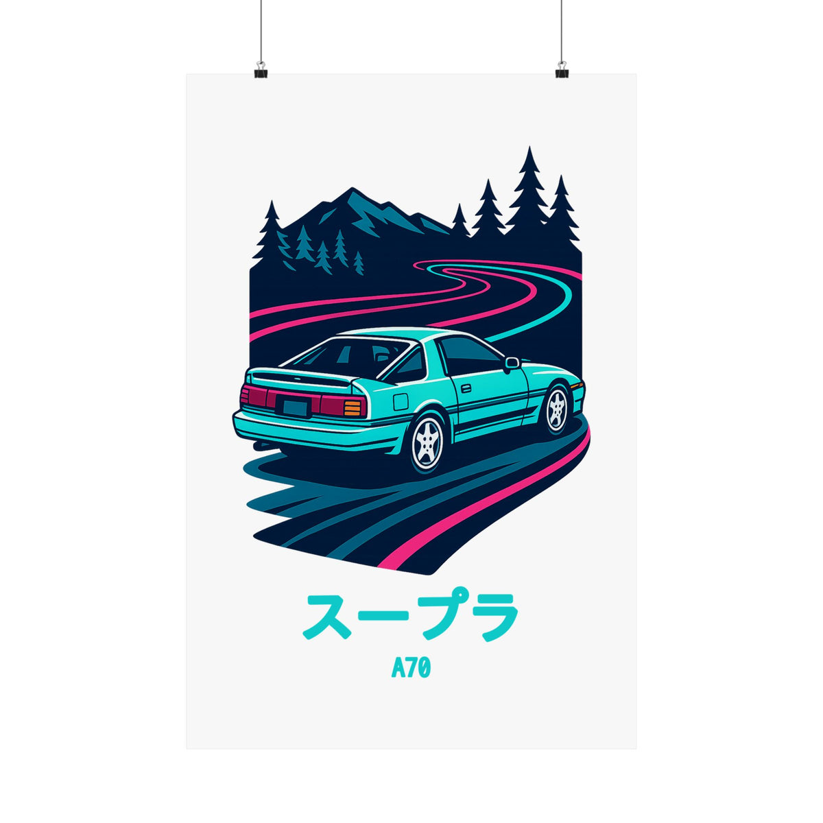 Toyota Supra MK3 Poster — Touge Night JDM Car Wall Art