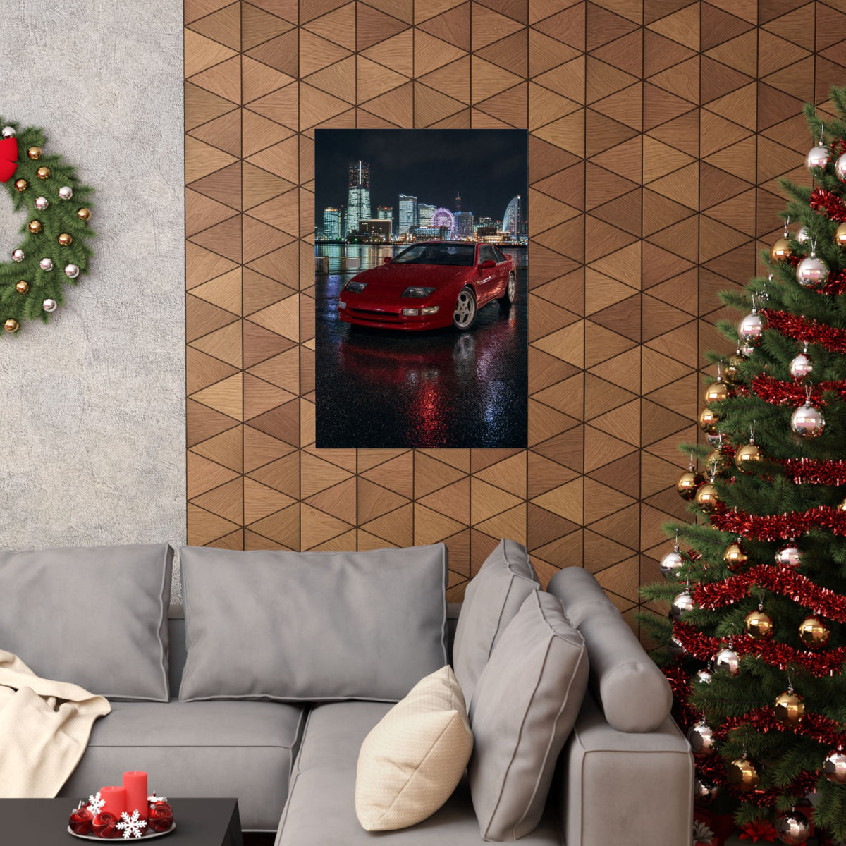 Nissan 300ZX Z32 Twin Turbo Poster — Yokohama Night Photoreal JDM Wall Art