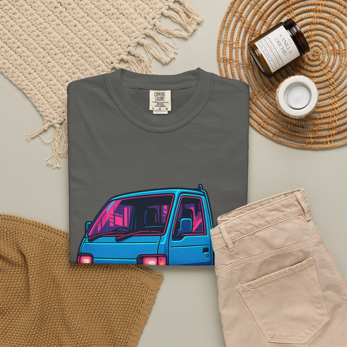 Cyber Neon Kei Truck T-Shirt — Japanese Mini Truck JDM Car Shirt