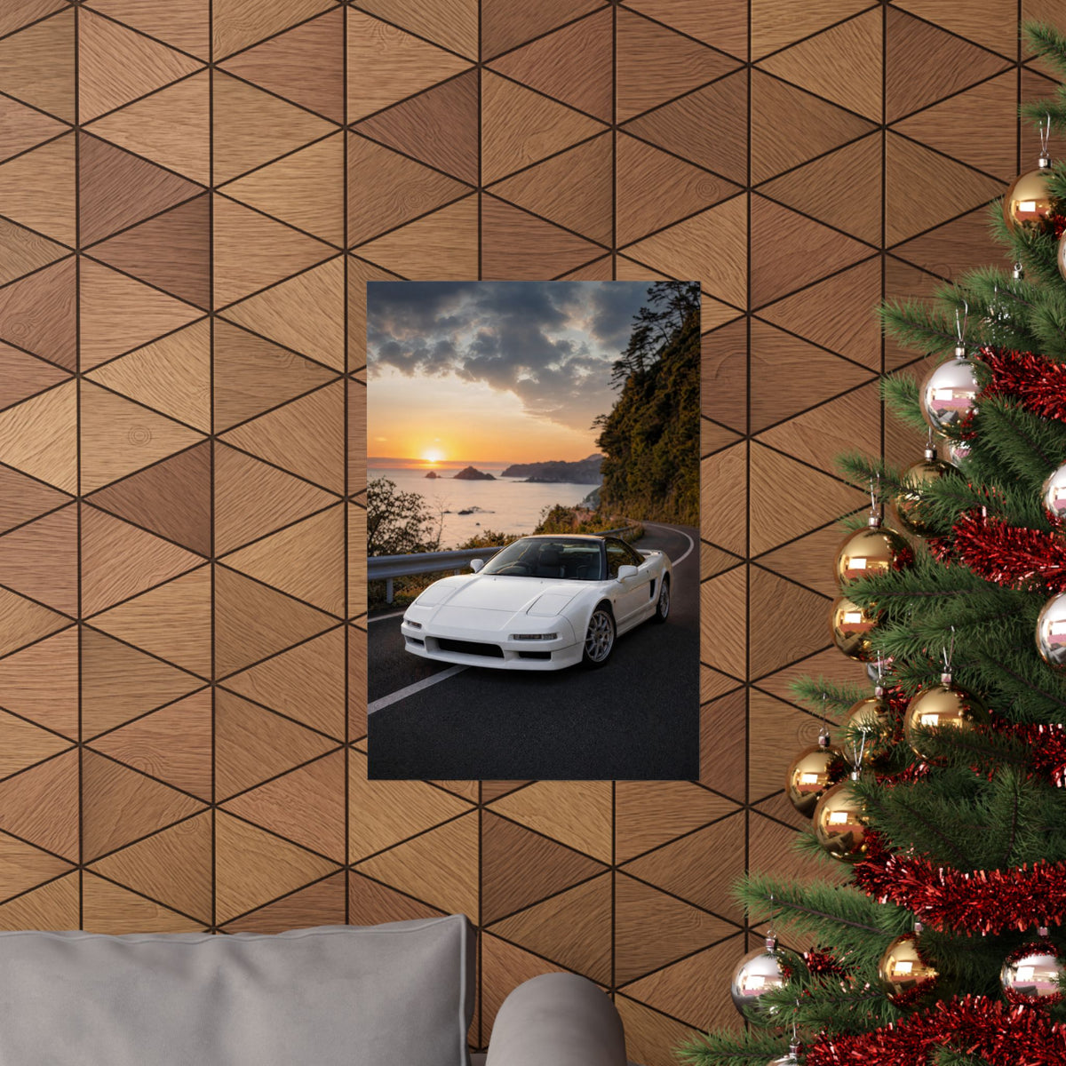 Honda NSX NA1 Poster — Coastal Sunset Photoreal JDM Wall Art