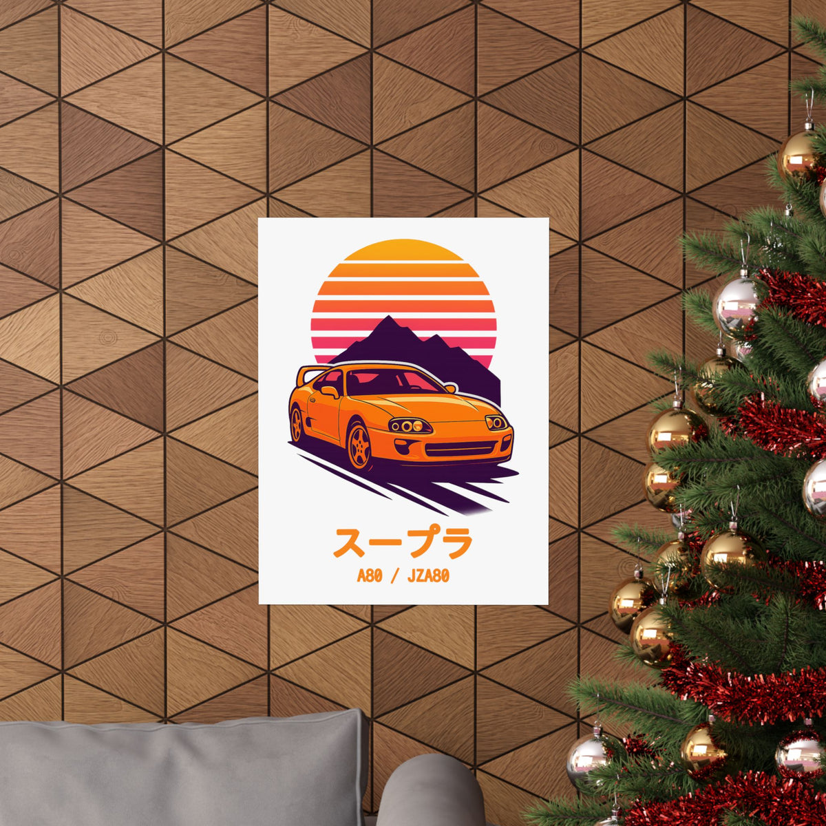 Toyota Supra MK4 Poster — Retro Sunset JDM Car Wall Art