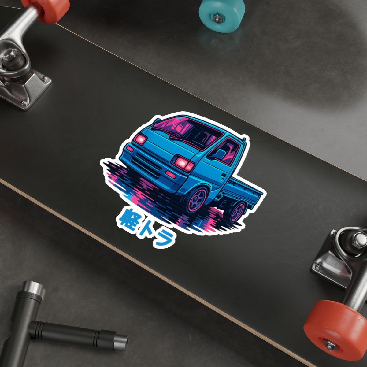 Cyber Neon Kei Truck Sticker — Japanese Mini Truck JDM Vinyl Decal