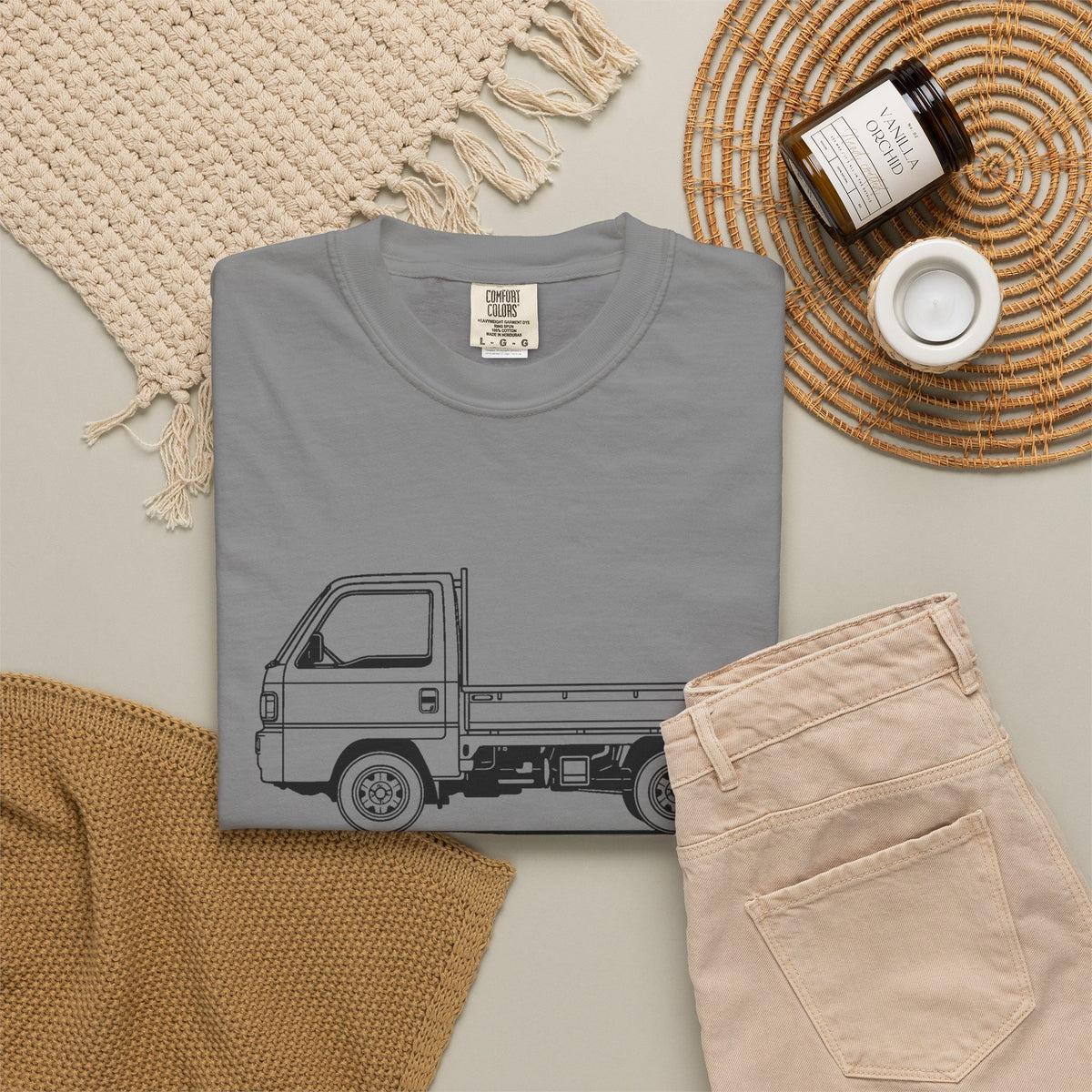 Honda Acty Kei Truck T-Shirt — Line Art Outline Mini Truck Shirt