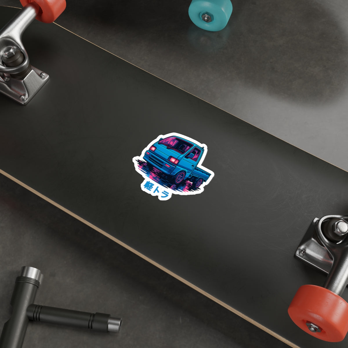 Cyber Neon Kei Truck Sticker — Japanese Mini Truck JDM Vinyl Decal