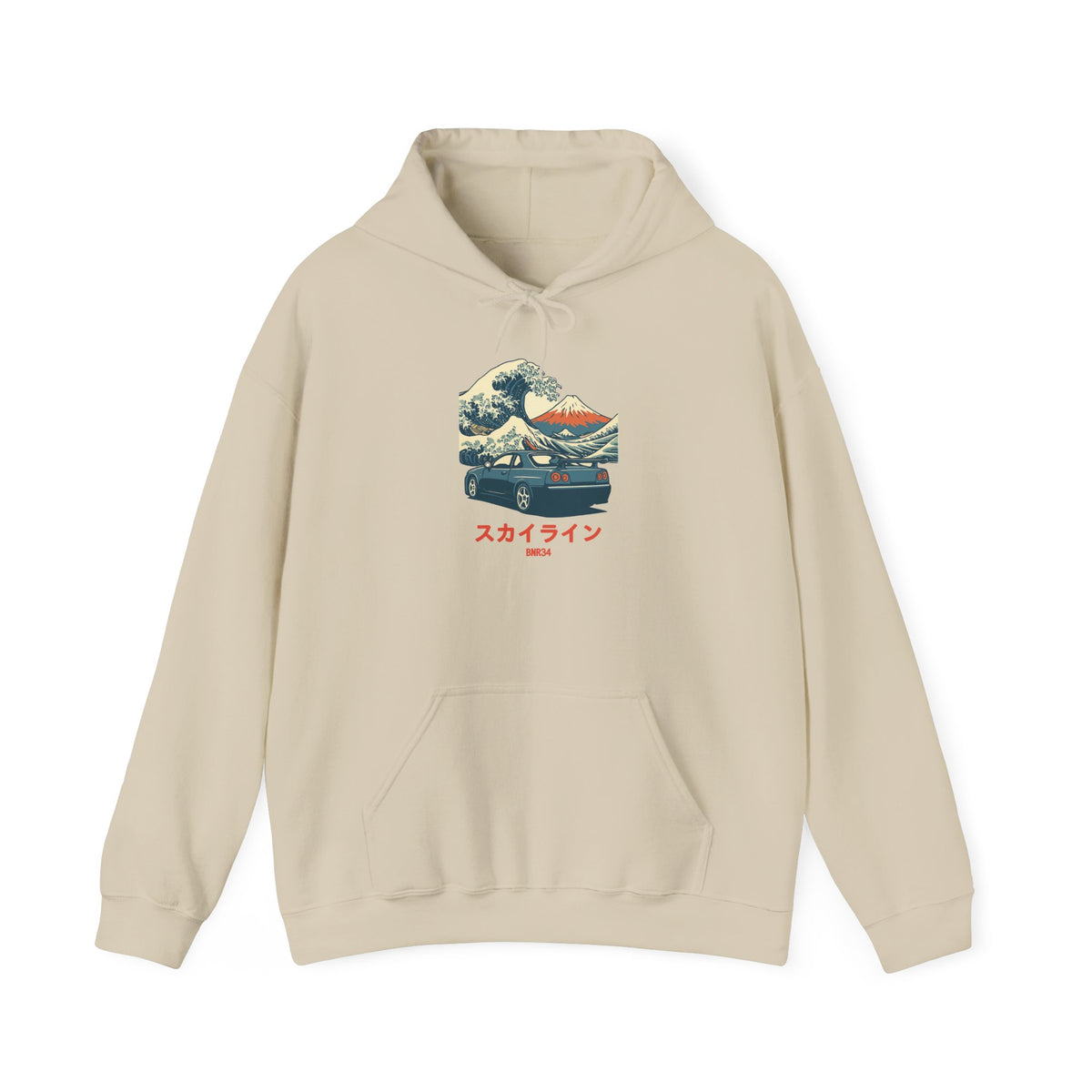 Nissan Skyline GT-R R34 Hoodie — Ukiyo-e Wave JDM Car Hoodie