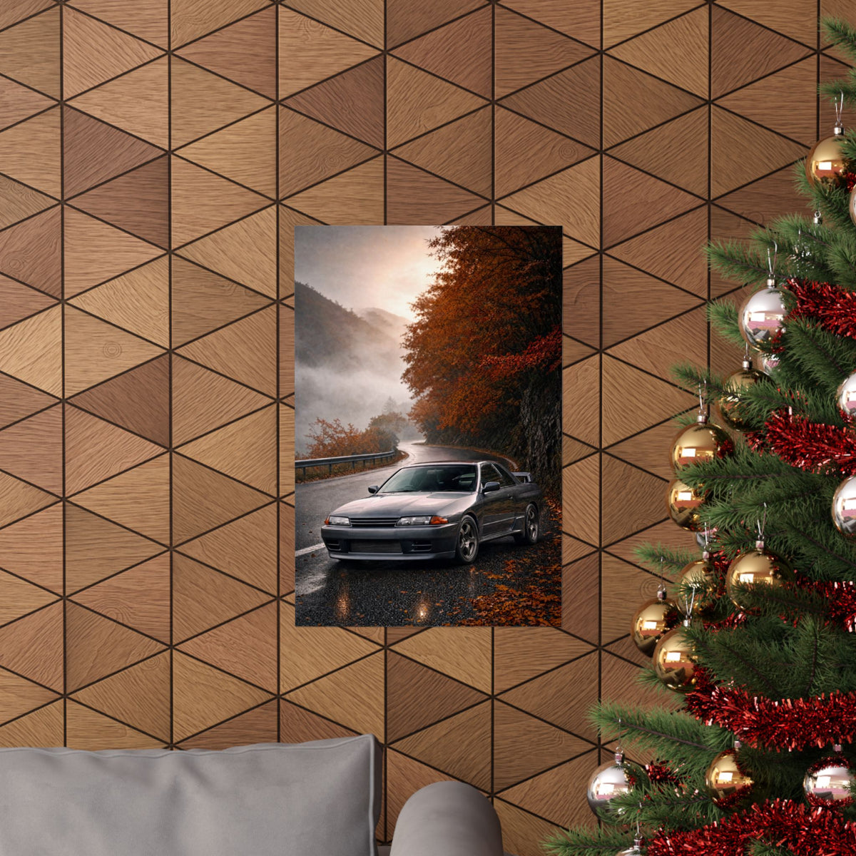 Nissan Skyline GT-R R32 Poster — Autumn Touge Photoreal JDM Wall Art