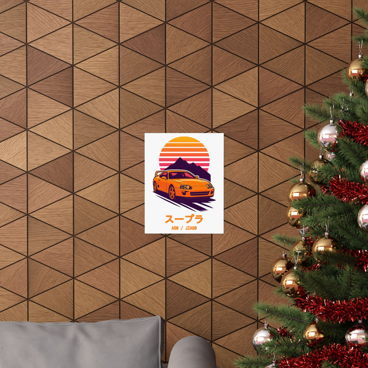 Toyota Supra MK4 Poster — Retro Sunset JDM Car Wall Art