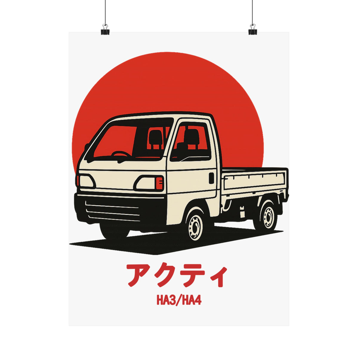 Honda Acty Kei Truck Poster — Red Sun Japanese Mini Truck Poster