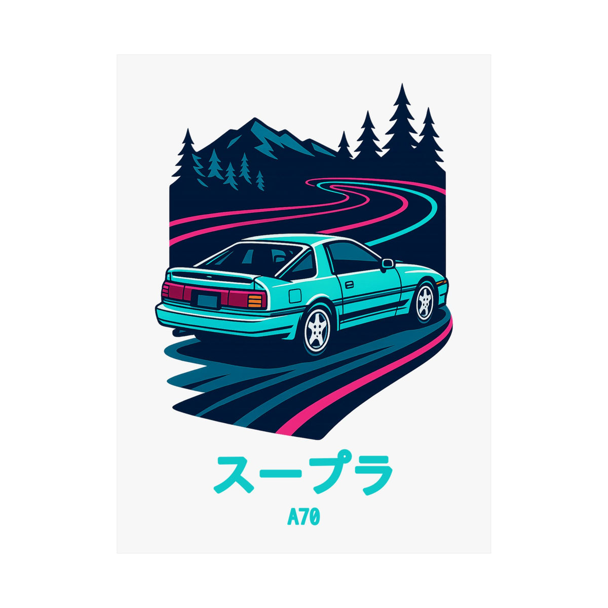 Toyota Supra MK3 Poster — Touge Night JDM Car Wall Art