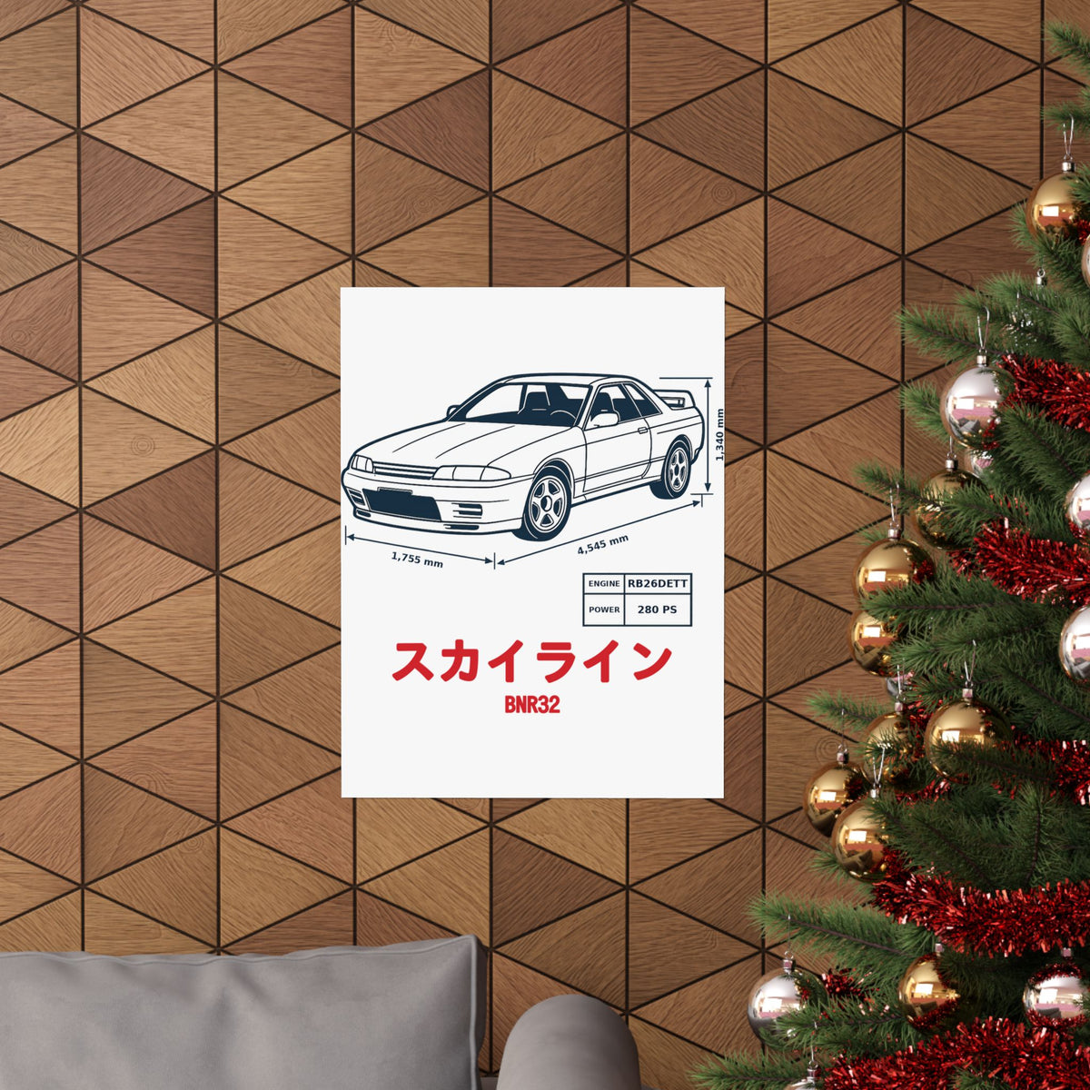 Nissan Skyline GT-R R32 Poster — Blueprint JDM Car Wall Art