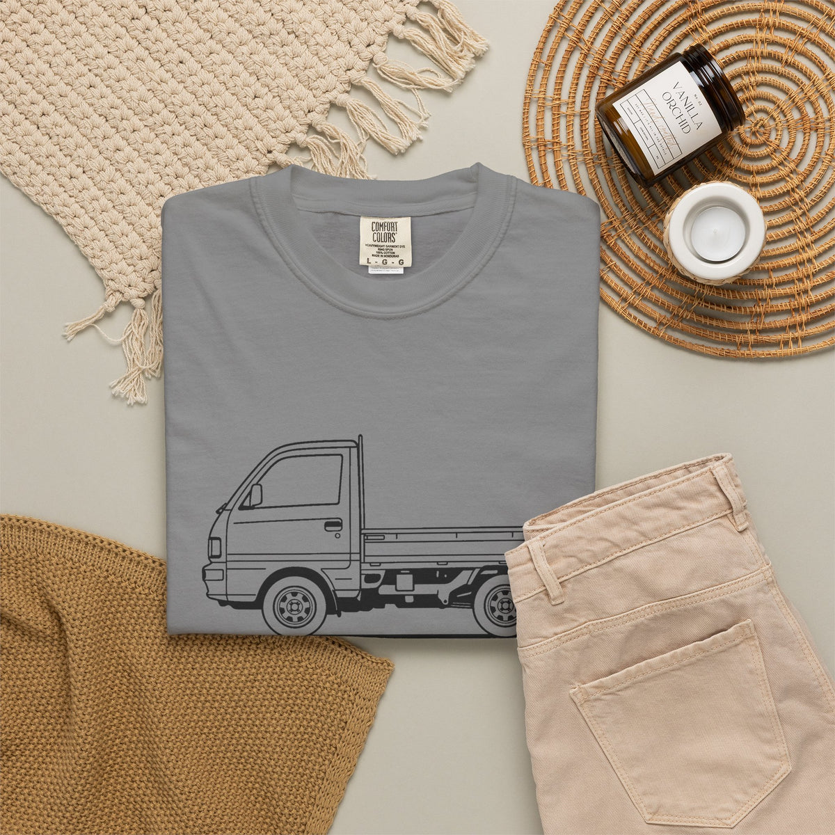 Mitsubishi Minicab Kei Truck T-Shirt — Line Art Outline Mini Truck Shirt
