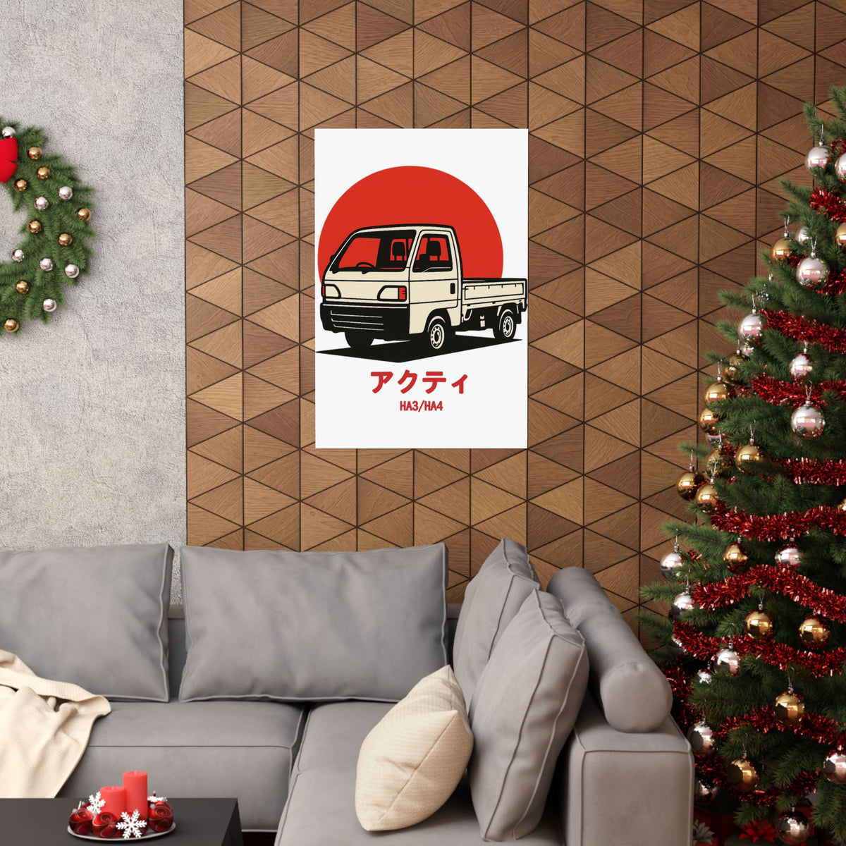 Honda Acty Kei Truck Poster — Red Sun Japanese Mini Truck Poster