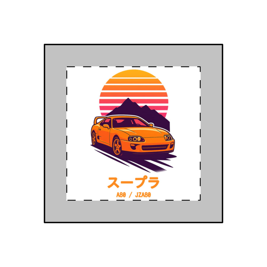 Toyota Supra MK4 Keychain — Retro Sunset JDM Acrylic Keychain