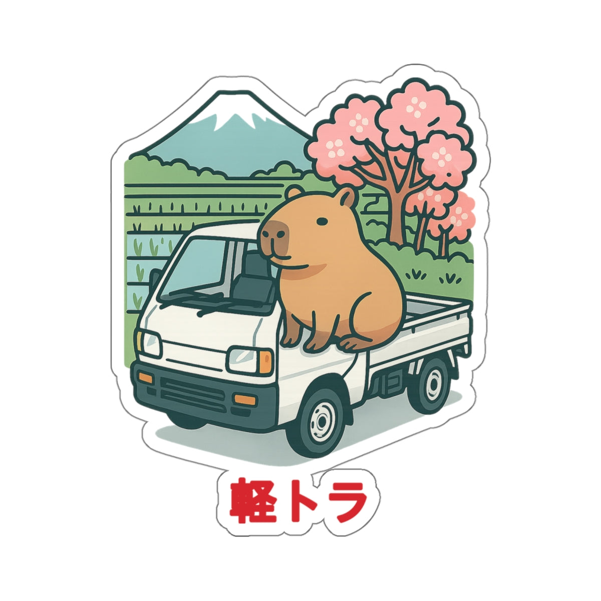 Capybara Kei Truck Sticker — Japanese Mini Truck JDM Vinyl Decal