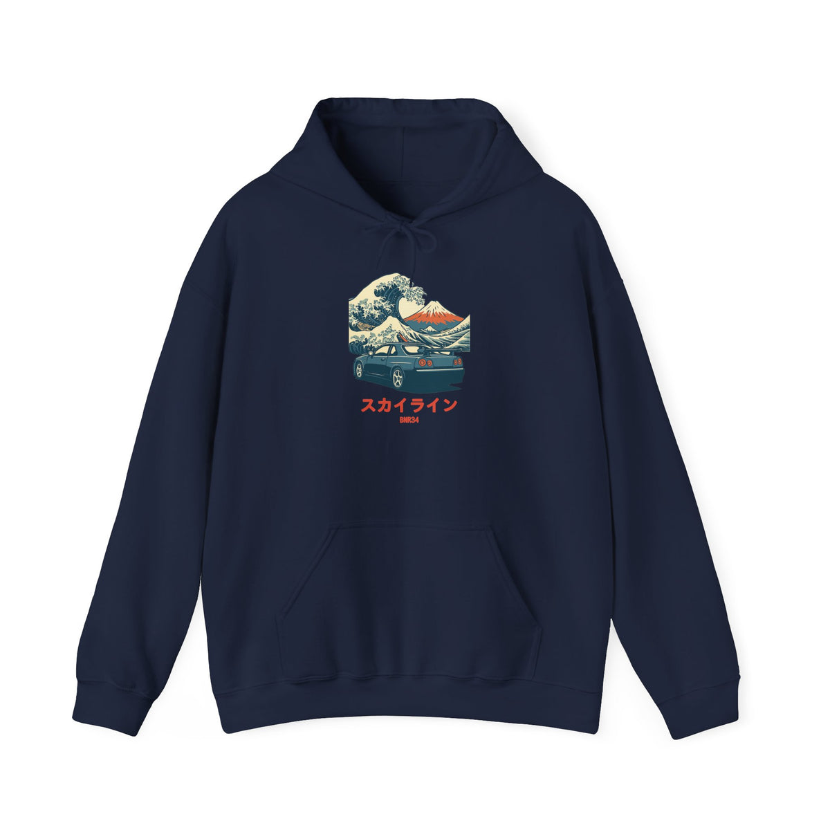 Nissan Skyline GT-R R34 Hoodie — Ukiyo-e Wave JDM Car Hoodie