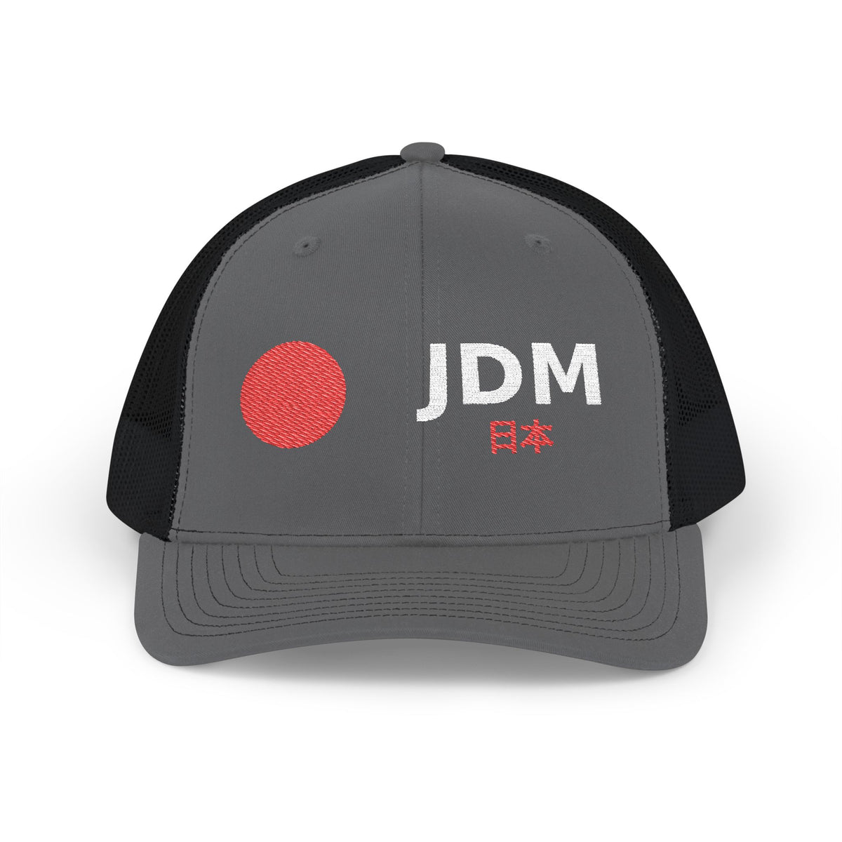 JDM Red Sun Hat — Embroidered JDM 日本 Snapback Trucker Cap