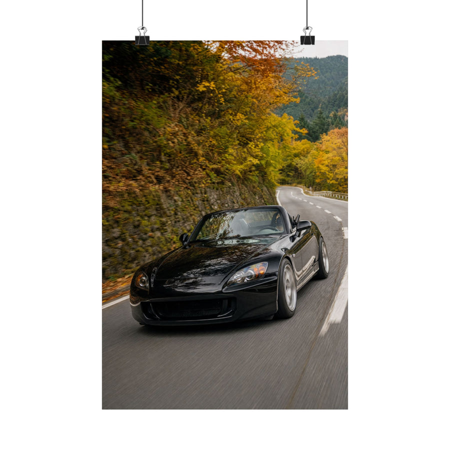 Honda S2000 AP1 Poster — Autumn Mountain Pass Photoreal JDM Wall Art