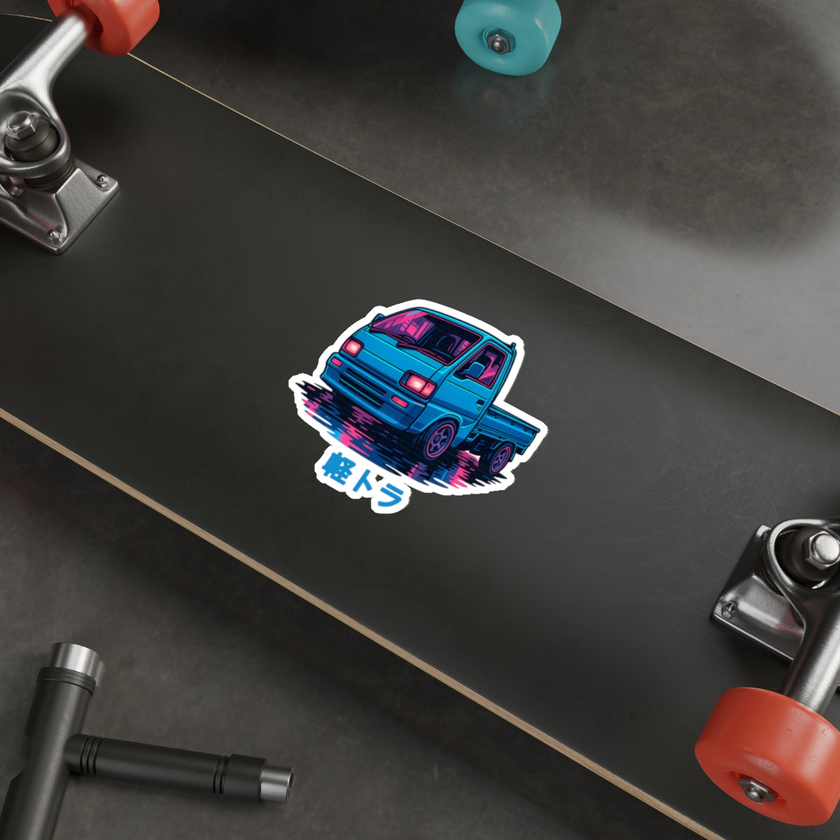Cyber Neon Kei Truck Sticker — Japanese Mini Truck JDM Vinyl Decal