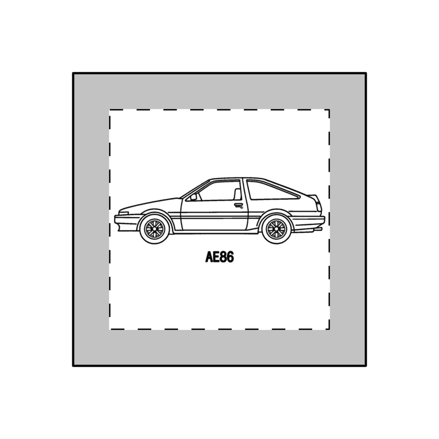 Toyota AE86 Trueno Keychain — Line Art Outline JDM Acrylic Keychain