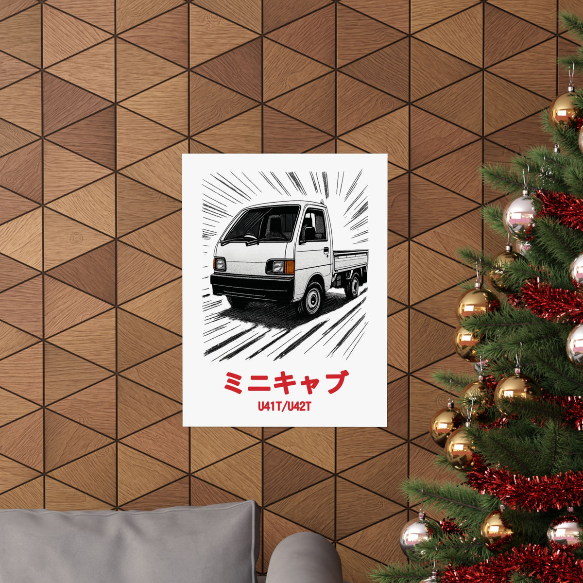 Mitsubishi Minicab Kei Truck Poster — Manga Panel Japanese Mini Truck Poster