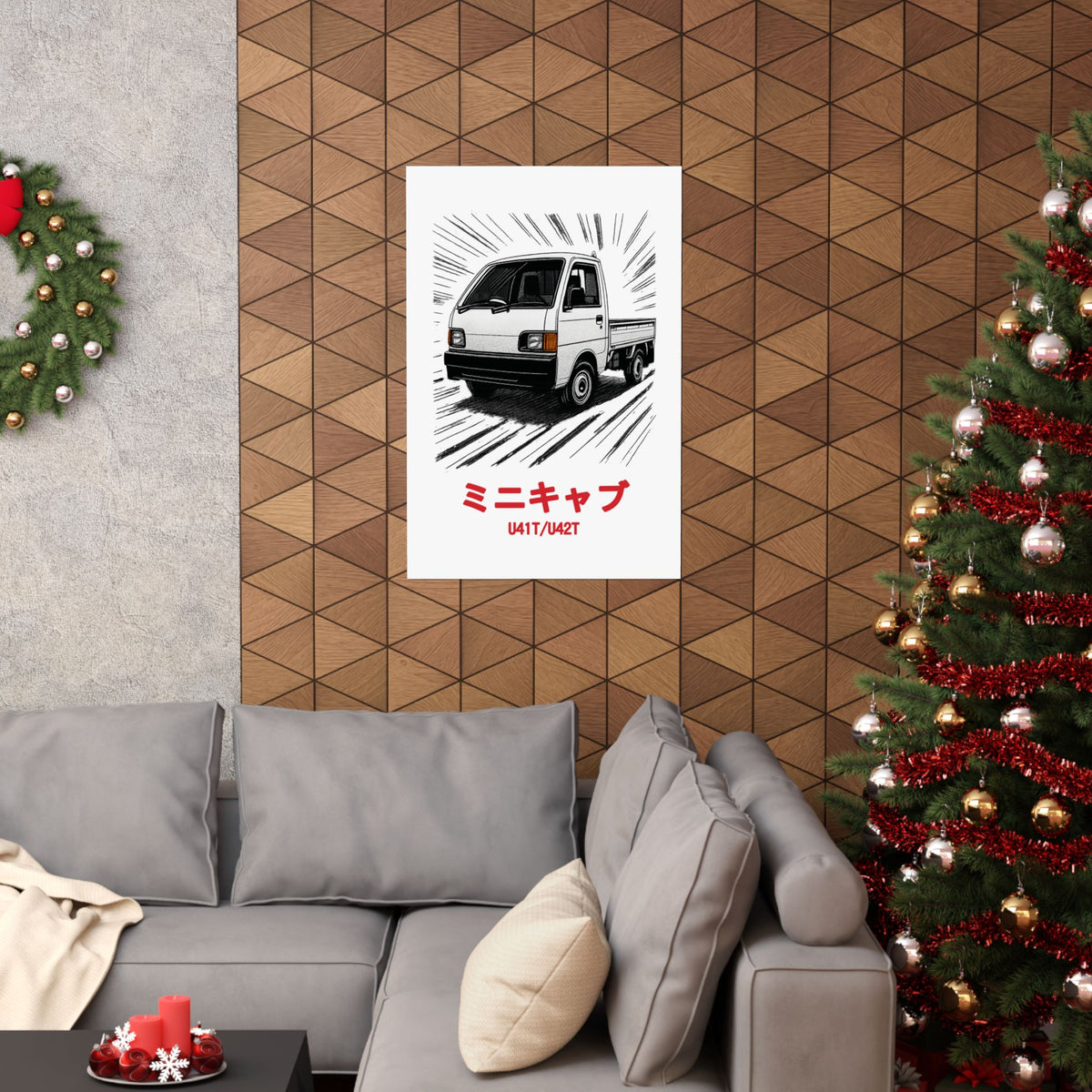 Mitsubishi Minicab Kei Truck Poster — Manga Panel Japanese Mini Truck Poster