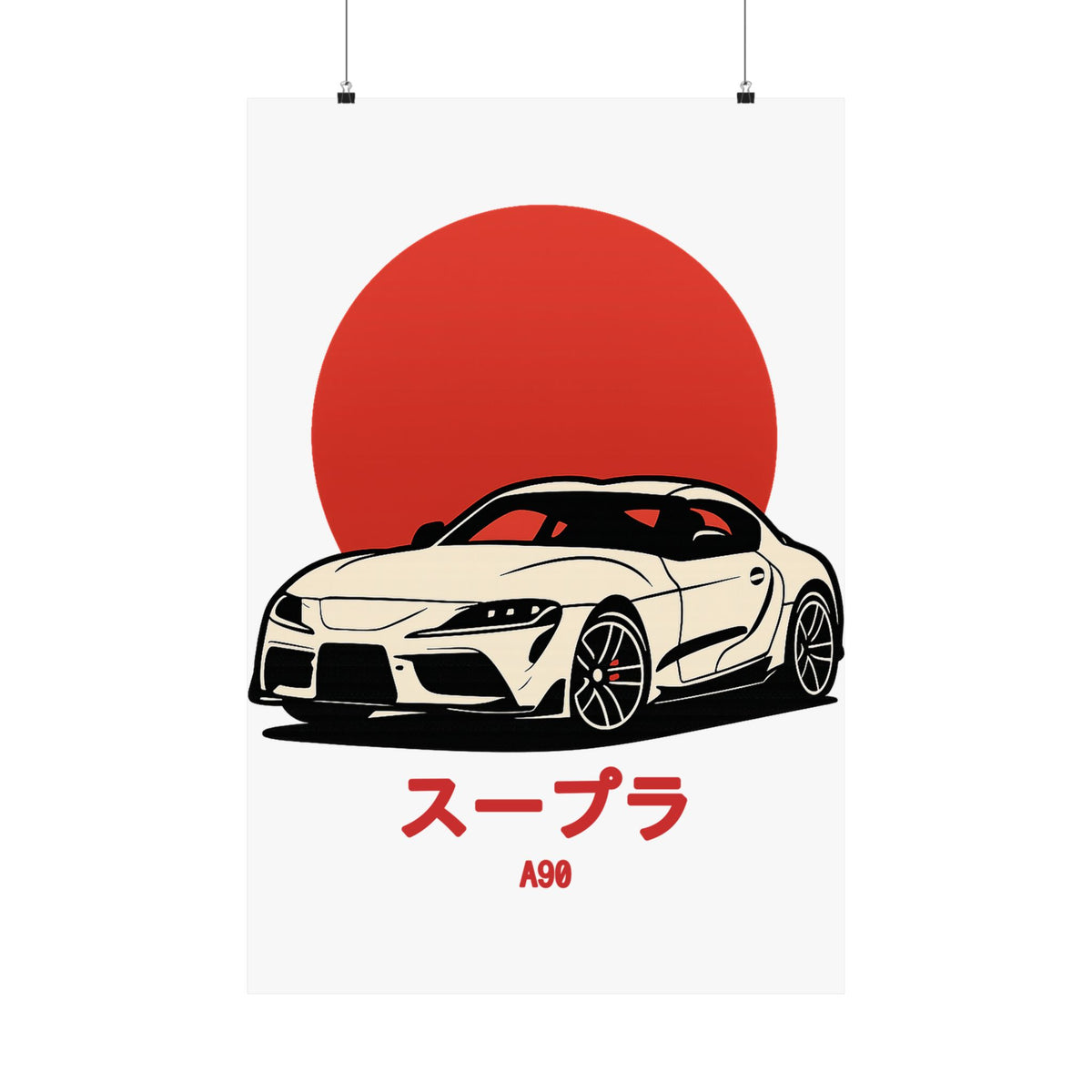 Toyota Supra MK5 Poster — Red Sun JDM Car Wall Art