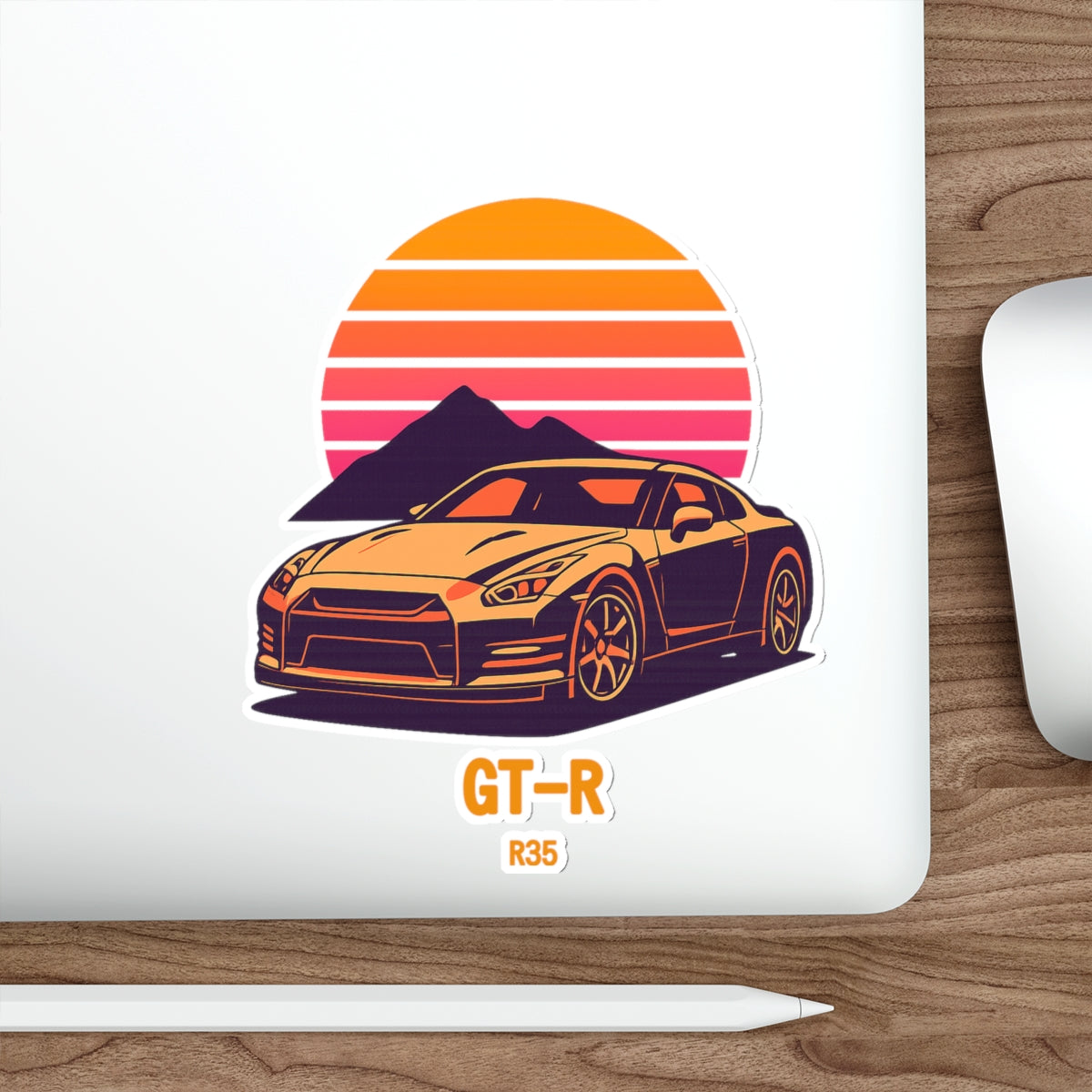 Nissan GT-R R35 Sticker — Retro Sunset JDM Vinyl Decal