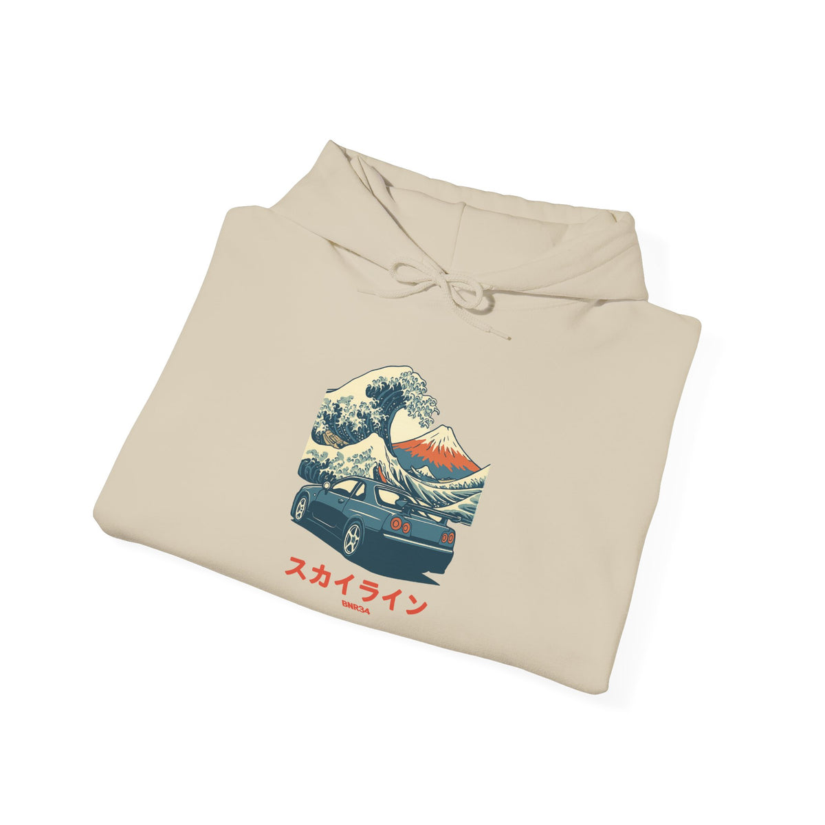 Nissan Skyline GT-R R34 Hoodie — Ukiyo-e Wave JDM Car Hoodie