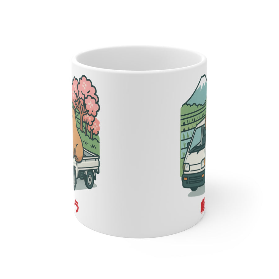 Capybara Kei Truck Mug — Cute JDM Coffee Mug 11oz