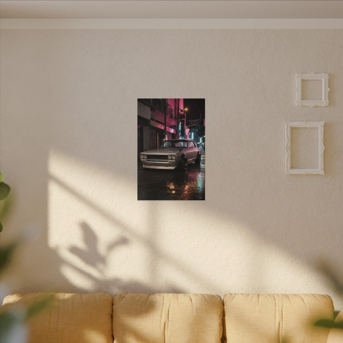 Nissan Skyline Hakosuka KPGC10 Canvas Wall Art — Neon Tokyo Photoreal JDM Car Art