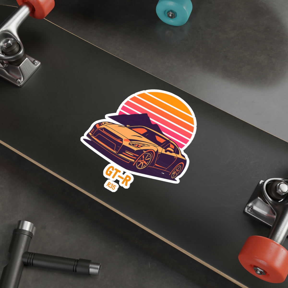 Nissan GT-R R35 Sticker — Retro Sunset JDM Vinyl Decal