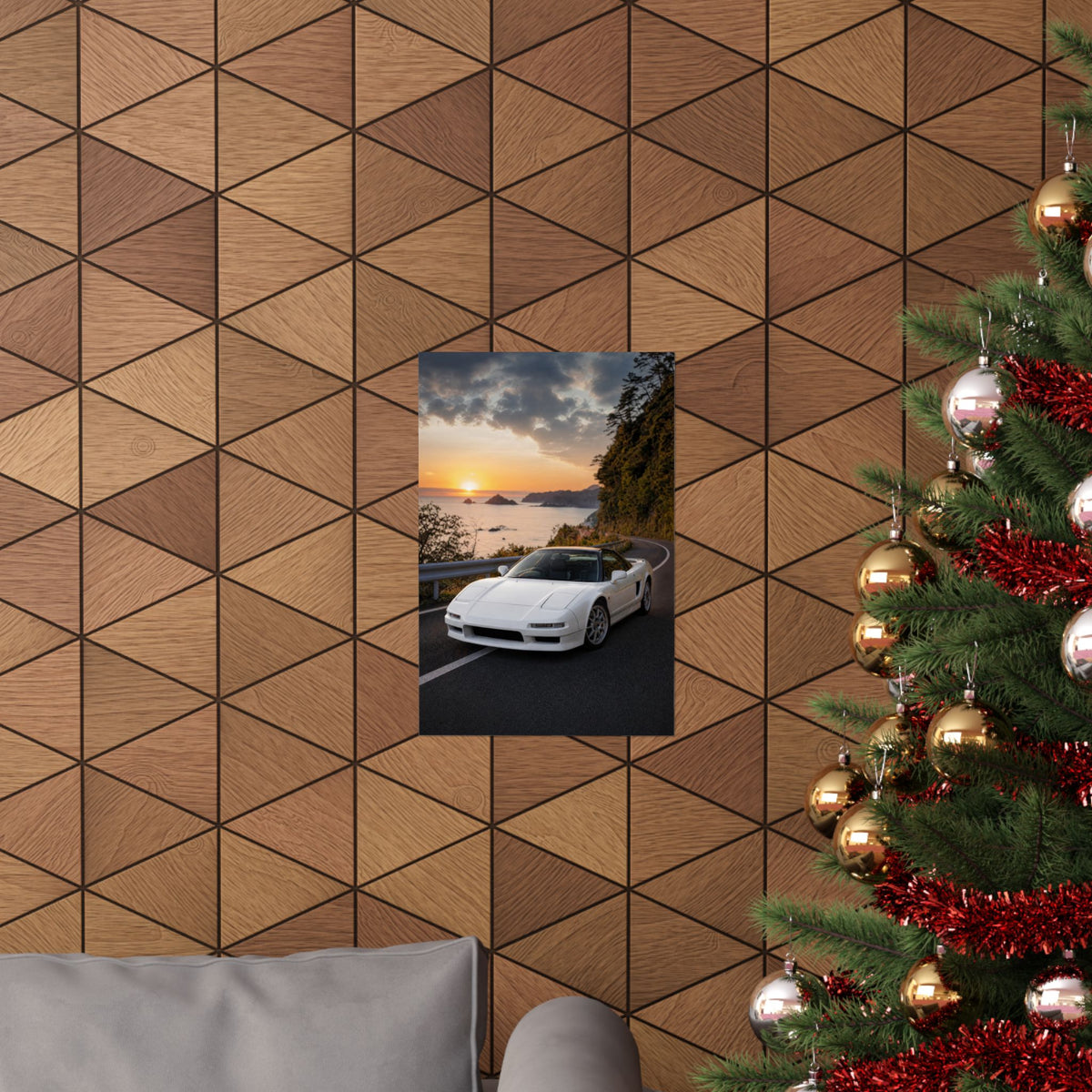 Honda NSX NA1 Poster — Coastal Sunset Photoreal JDM Wall Art