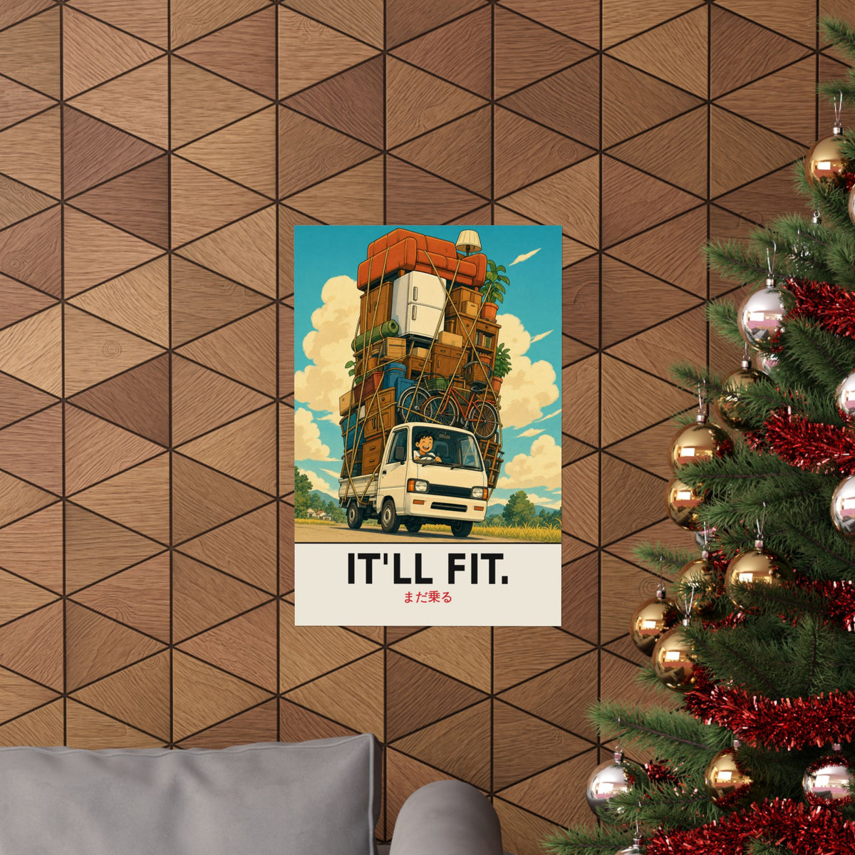 Funny Kei Truck Poster — It'll Fit Overloaded Mini Truck Wall Art