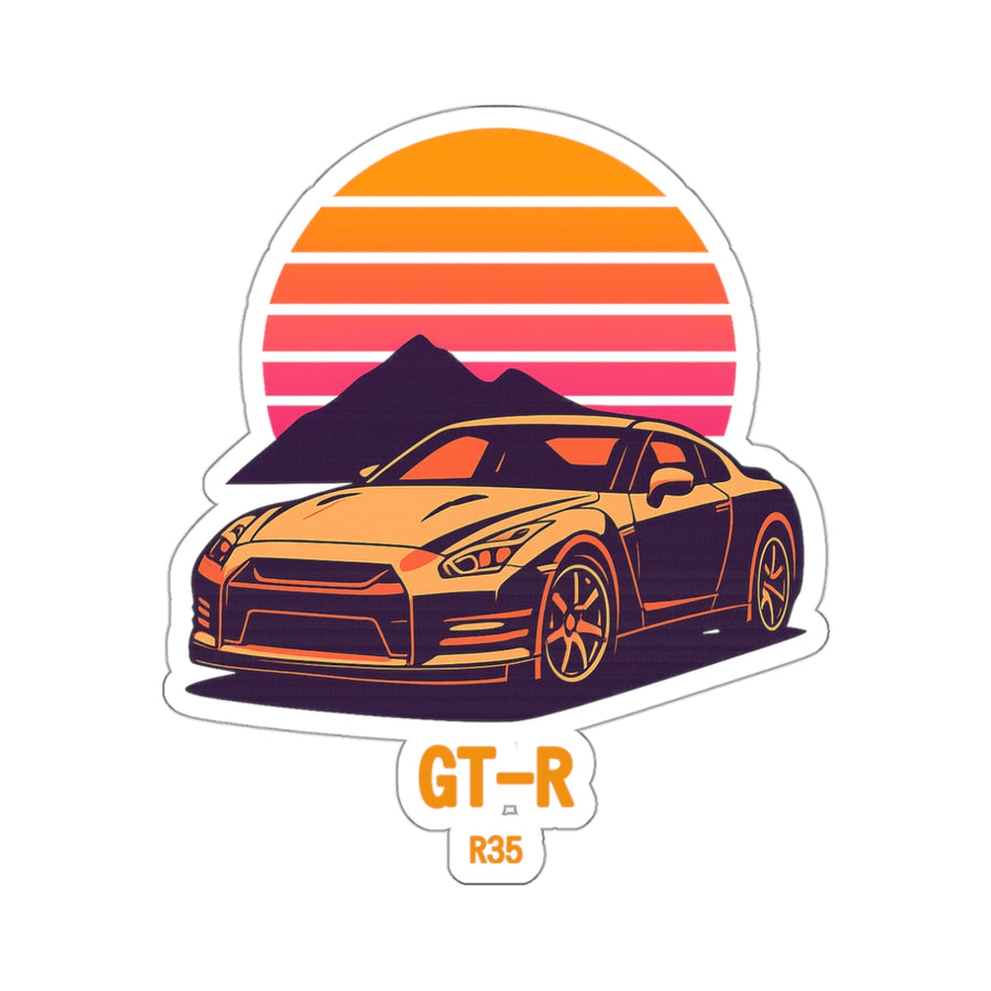 Nissan GT-R R35 Sticker — Retro Sunset JDM Vinyl Decal