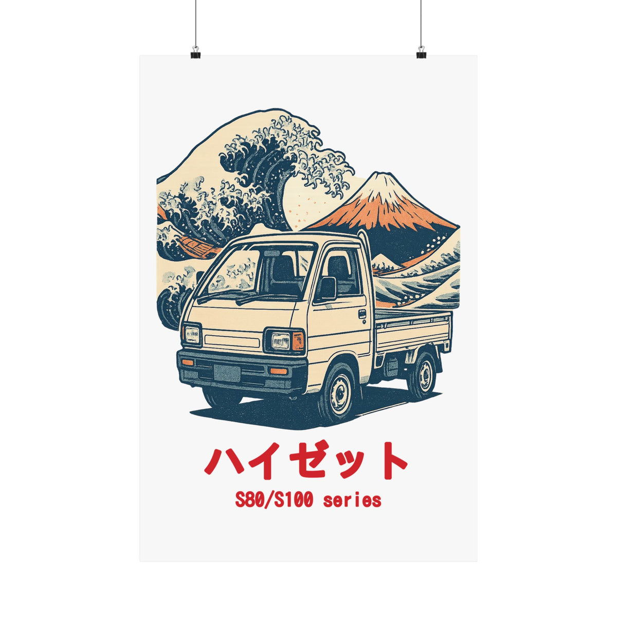 Daihatsu Hijet Kei Truck Poster — Ukiyo-e Wave Japanese Mini Truck Poster