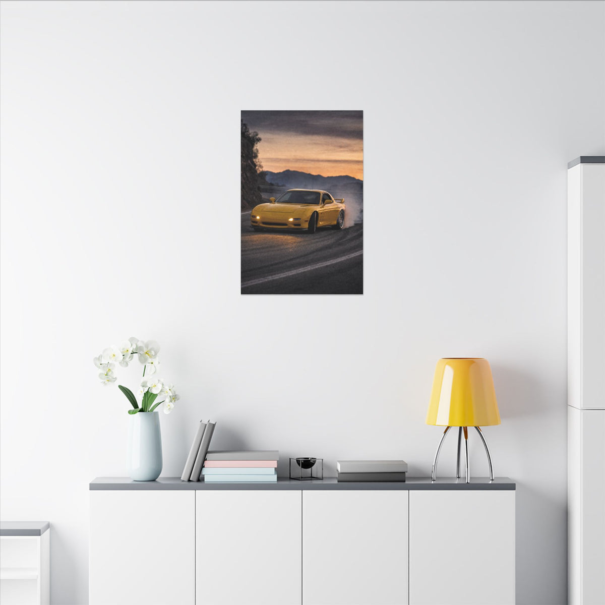 Mazda RX-7 FD Canvas Wall Art — Dusk Drift Photoreal JDM Car Art