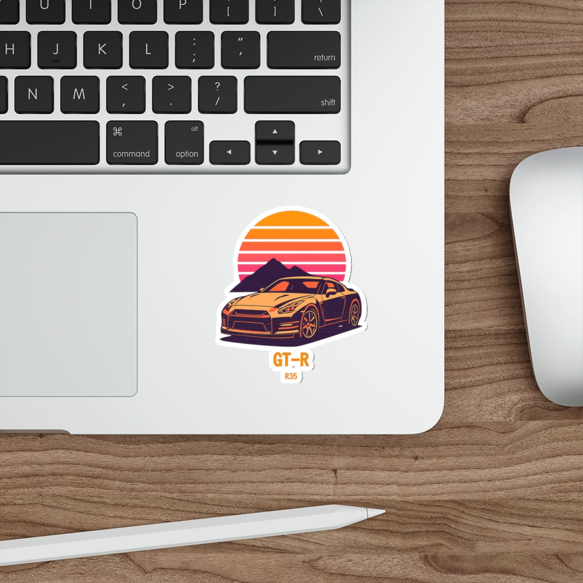 Nissan GT-R R35 Sticker — Retro Sunset JDM Vinyl Decal