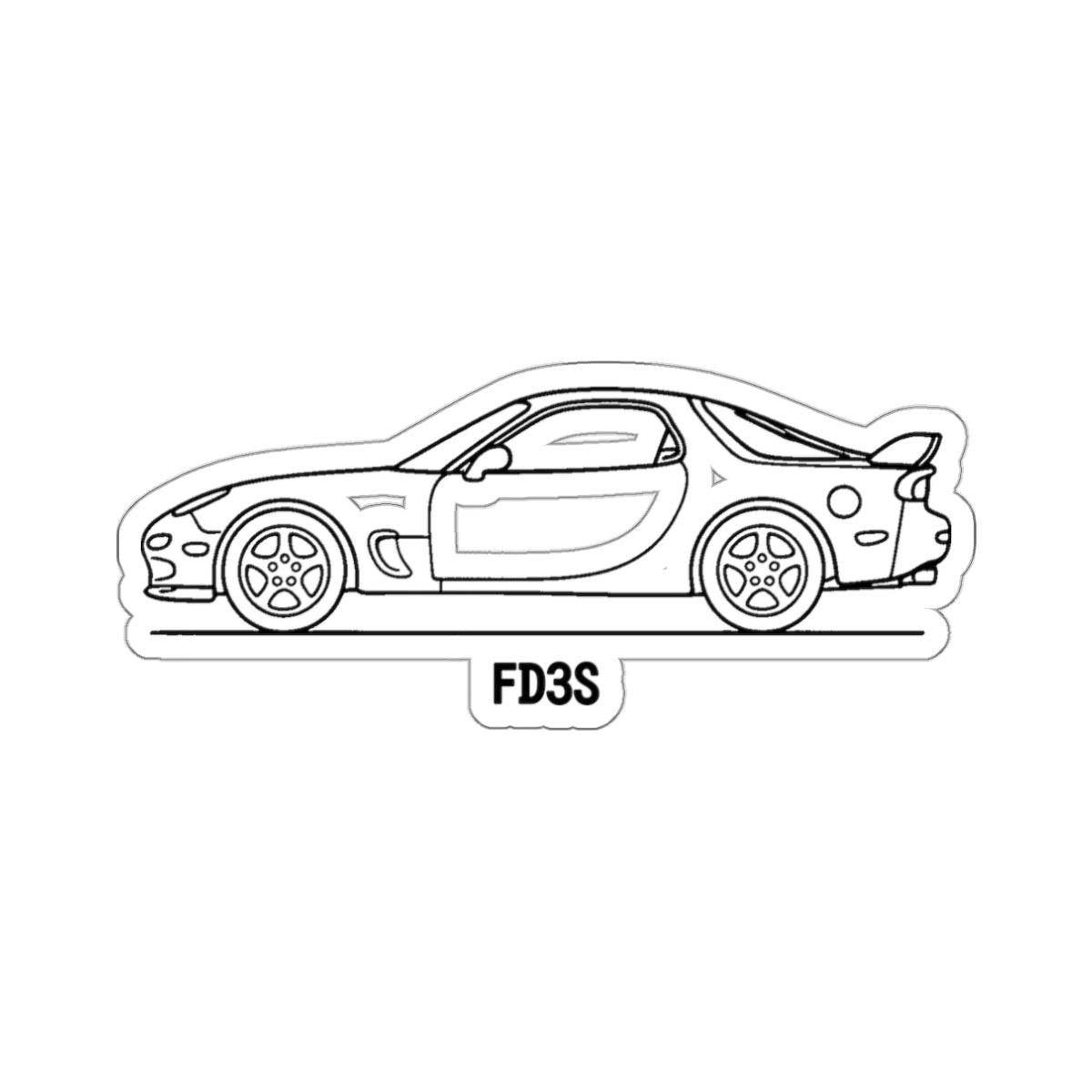 Mazda RX-7 FD Sticker — Line Art Outline JDM Vinyl Decal