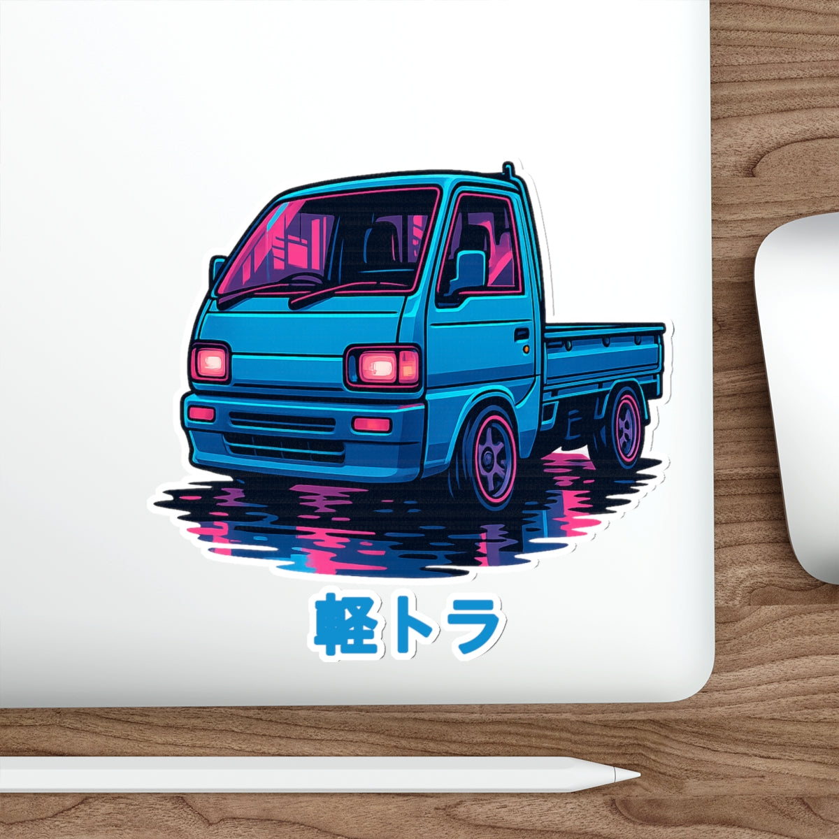 Cyber Neon Kei Truck Sticker — Japanese Mini Truck JDM Vinyl Decal
