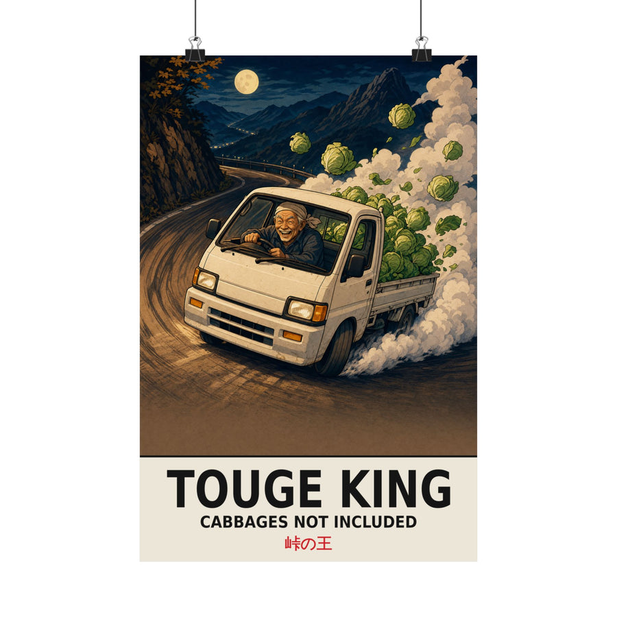 Funny Kei Truck Poster — Touge King Drifting Mini Truck JDM Wall Art
