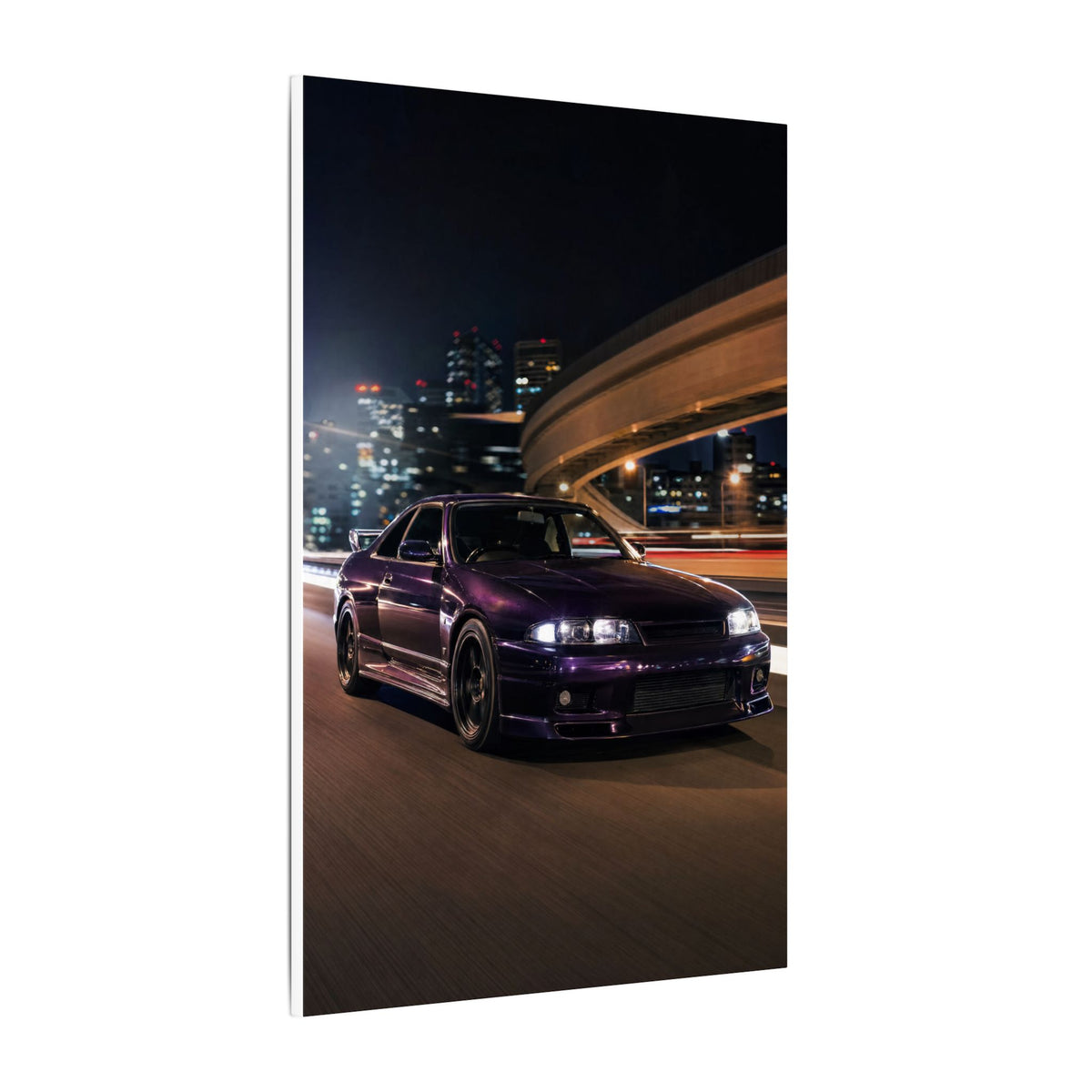 Nissan Skyline GT-R R33 Canvas Wall Art — Midnight Purple Wangan Photoreal JDM Car Art