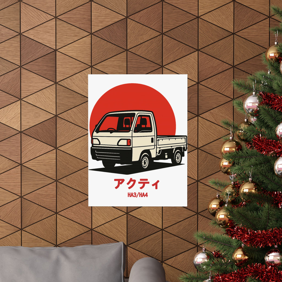 Honda Acty Kei Truck Poster — Red Sun Japanese Mini Truck Poster